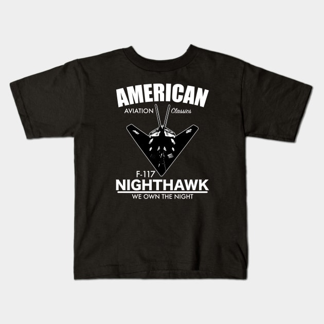 F-117 Nighthawk Kids T-Shirt by Tailgunnerstudios